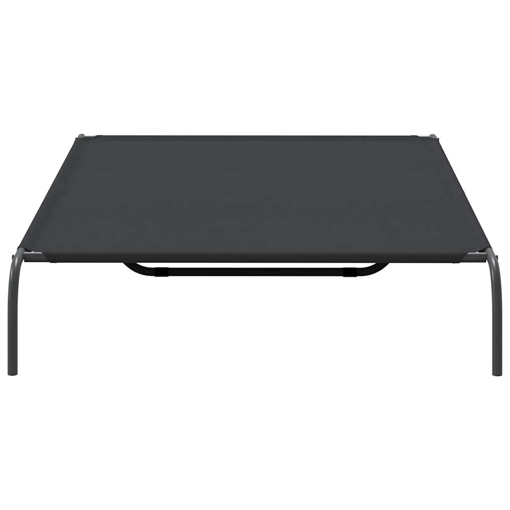 Vyvýšená posteľ pre psa čierna 150x90x20 cm Oxford Fabric Steel