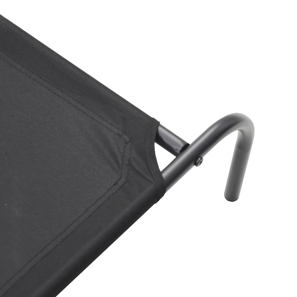 Vyvýšená posteľ pre psa čierna 150x90x20 cm Oxford Fabric Steel