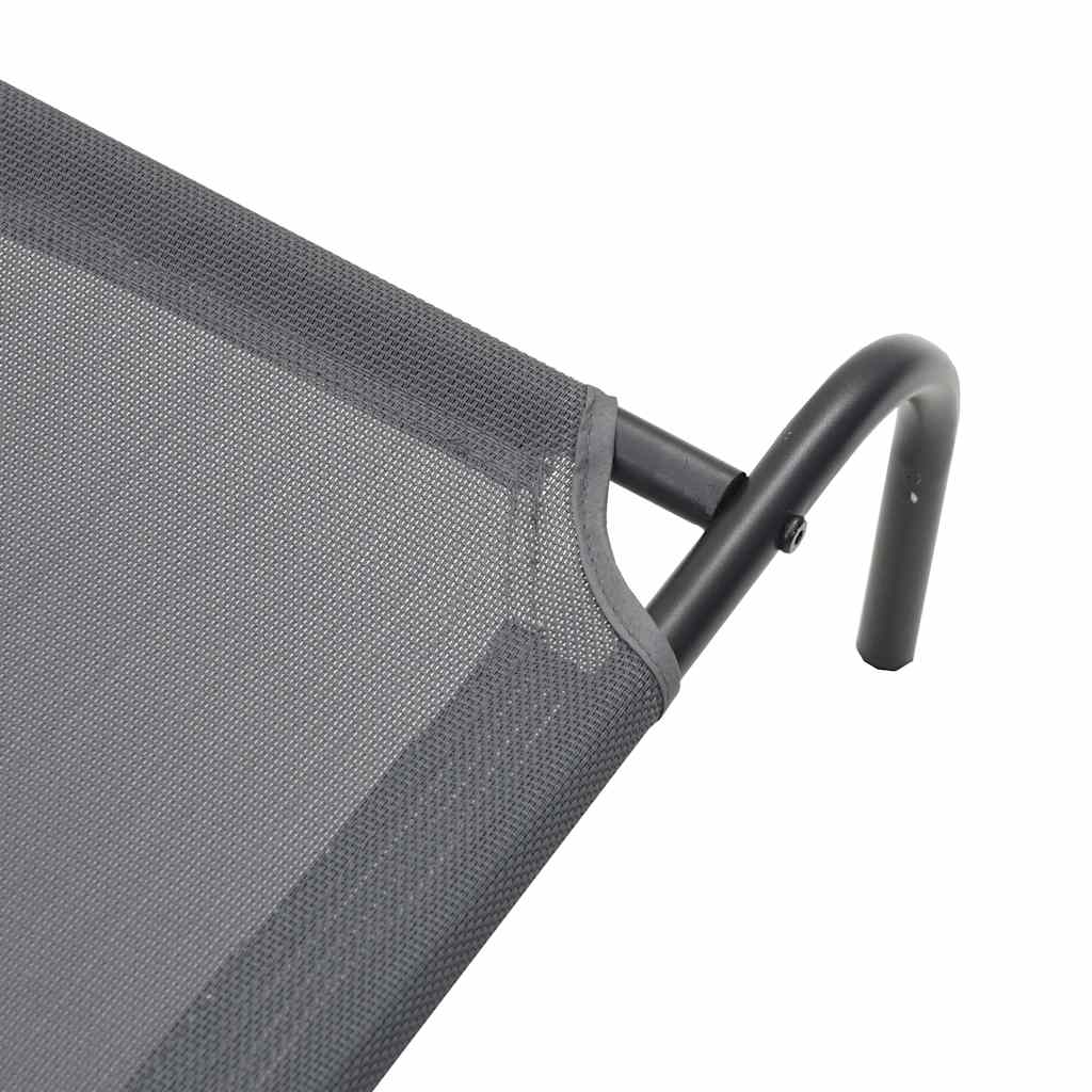 Vyvýšená posteľ pre psa šedá 90x50x20 cm Textil a oceľ