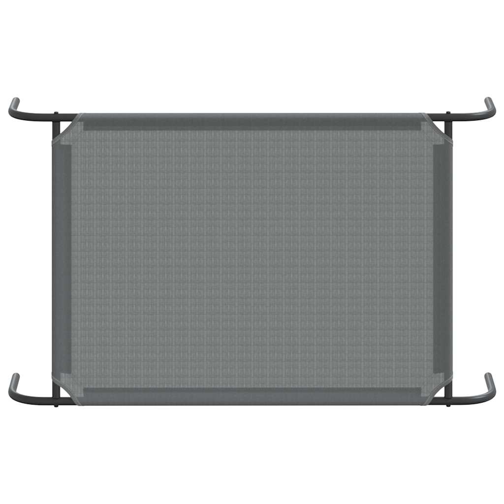 vyvýšená posteľ pre psa sivá 110x65x20 cm textil a oceľ