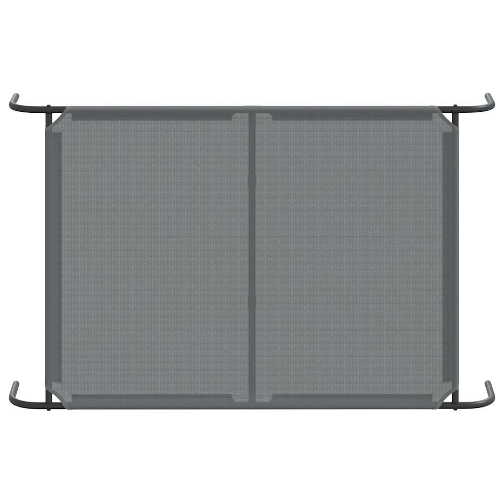 vyvýšená posteľ pre psa sivá 130x80x20 cm textil a oceľ