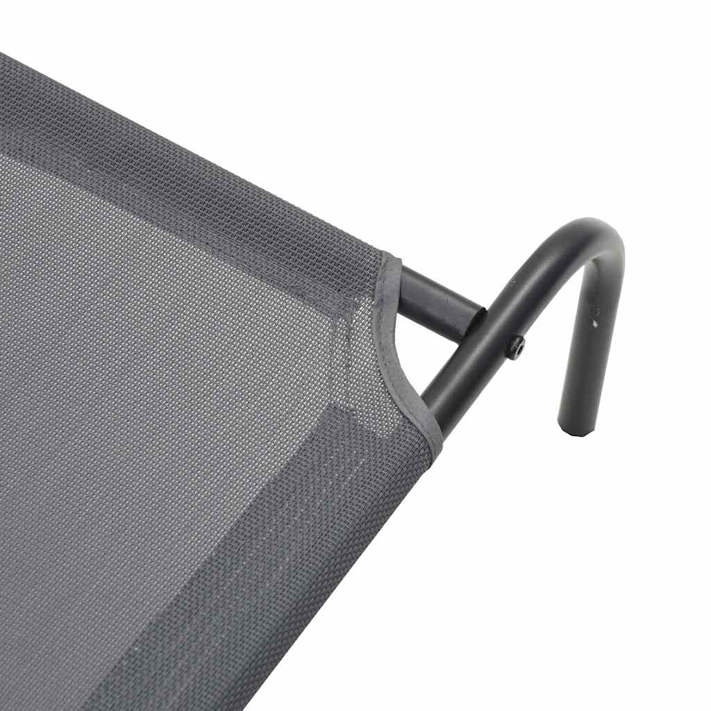 vyvýšená posteľ pre psa sivá 130x80x20 cm textil a oceľ