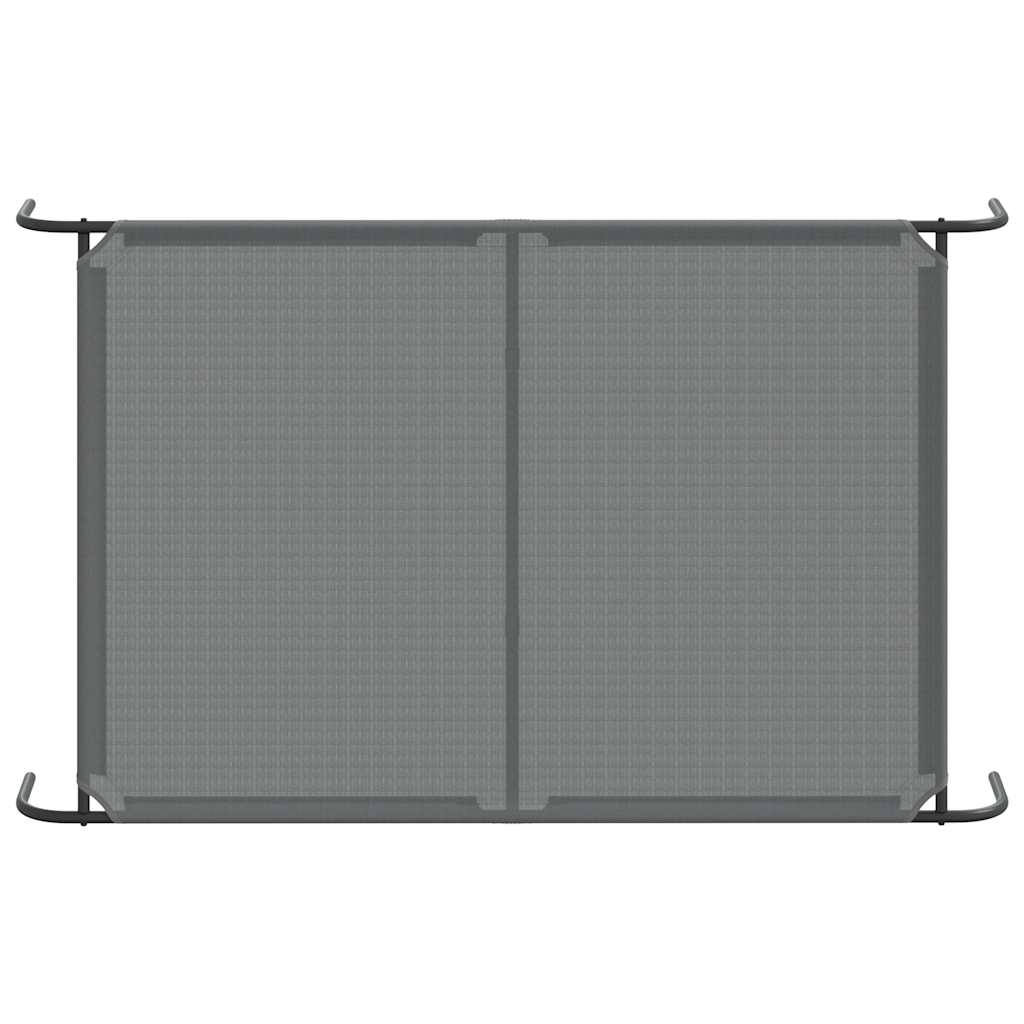 vyvýšená posteľ pre psa sivá 150x90x20 cm textil a oceľ