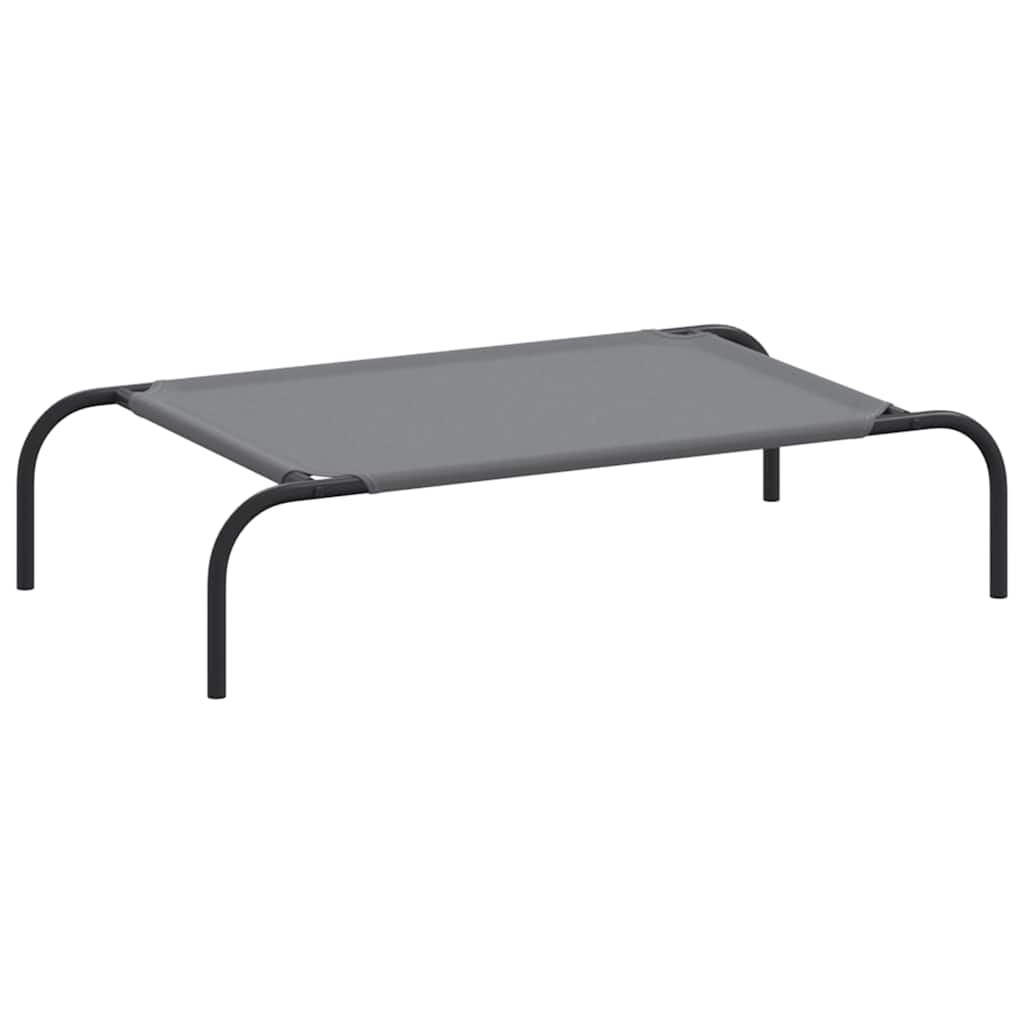 Vyvýšená posteľ pre psa sivá 90x50x20 cm Oxford Fabric Steel