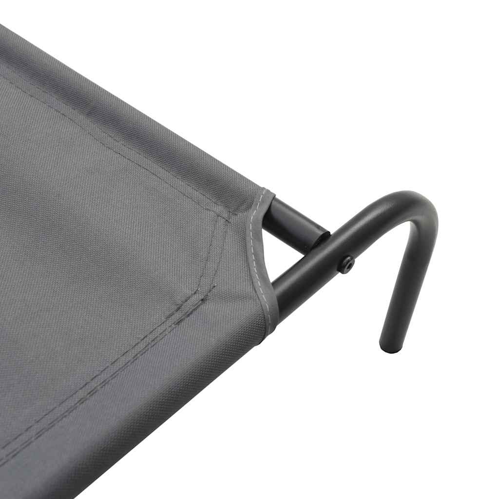 Vyvýšená posteľ pre psa sivá 90x50x20 cm Oxford Fabric Steel