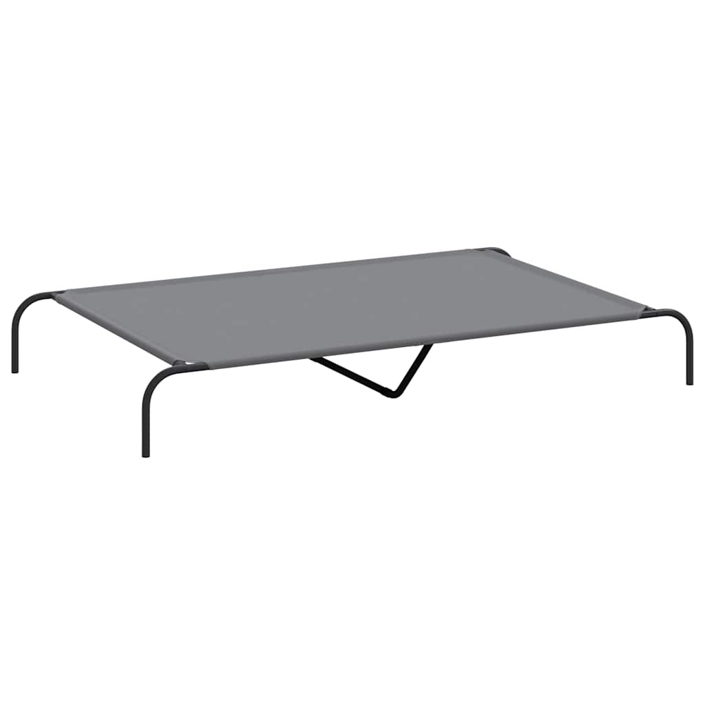 vyvýšená posteľ pre psa šedá 150x90x20 cm Oxford látka a oceľ