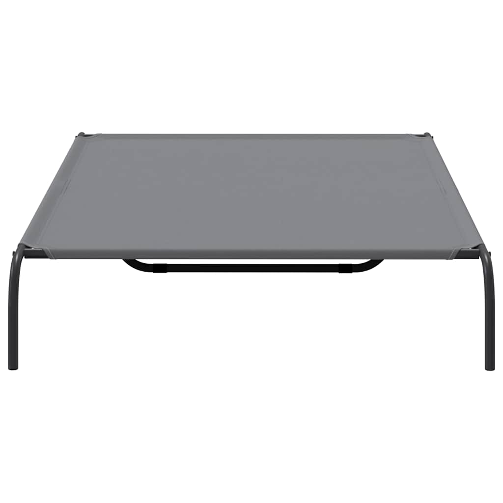 vyvýšená posteľ pre psa šedá 150x90x20 cm Oxford látka a oceľ