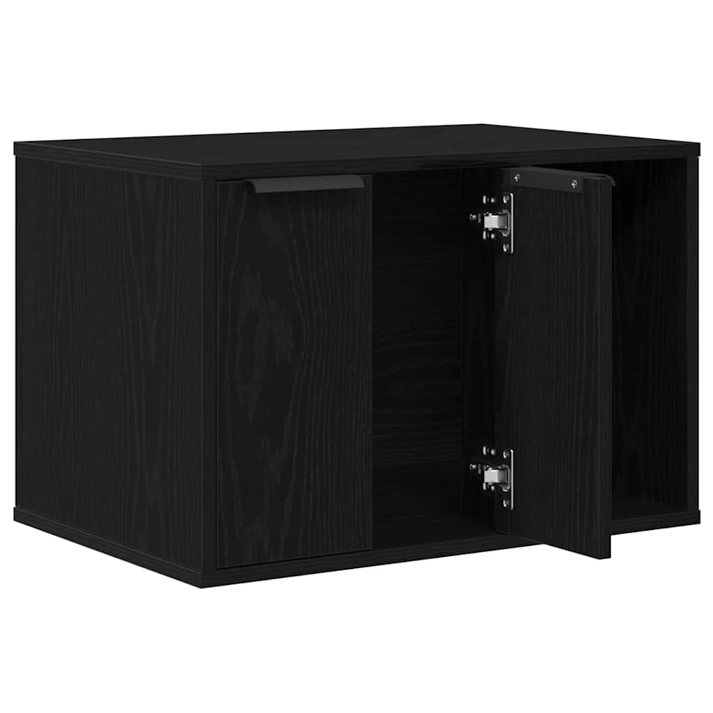 Uzavretý box na stelivo čierny dub 60x40x40 cm kompozitné drevo