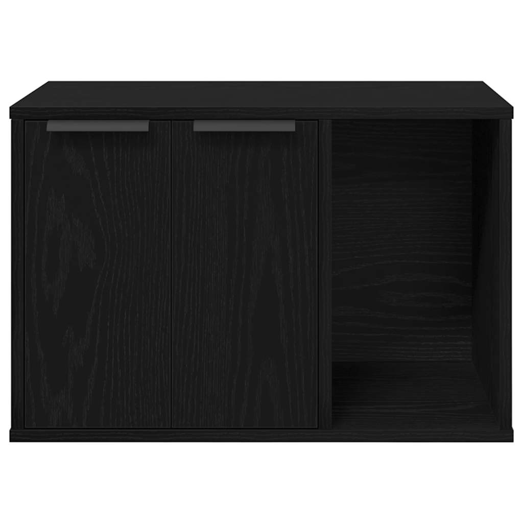 Uzavretý box na stelivo čierny dub 60x40x40 cm kompozitné drevo