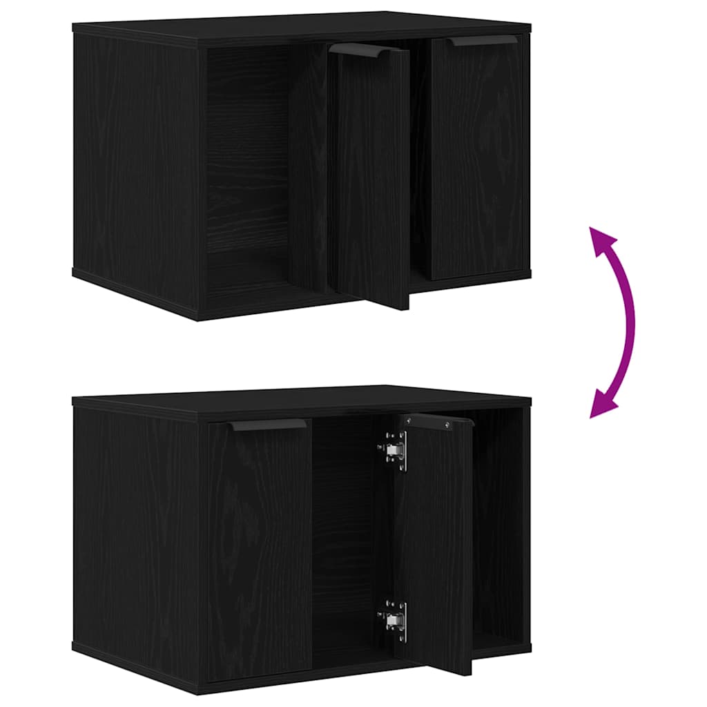 Uzavretý box na stelivo čierny dub 60x40x40 cm kompozitné drevo