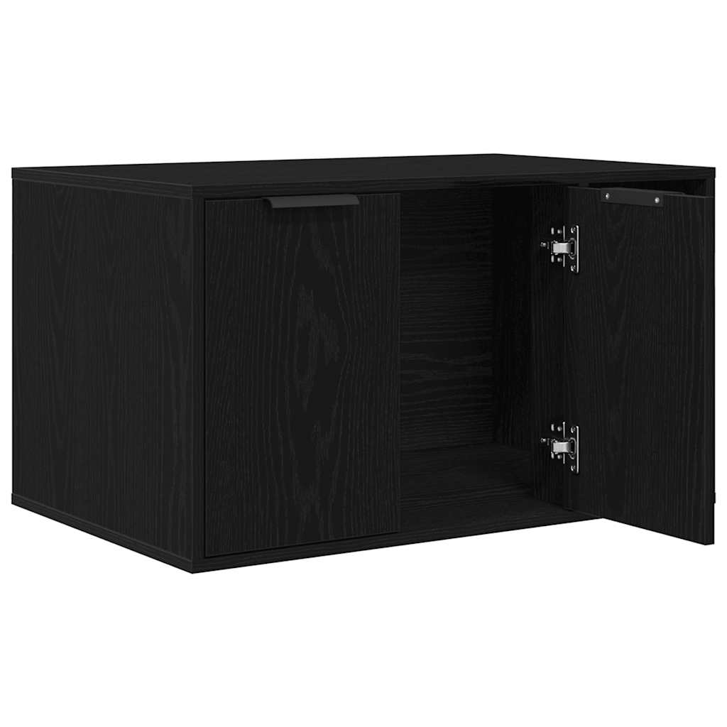 Uzavretý box na stelivo čierny dub 80x50x45 cm kompozitné drevo
