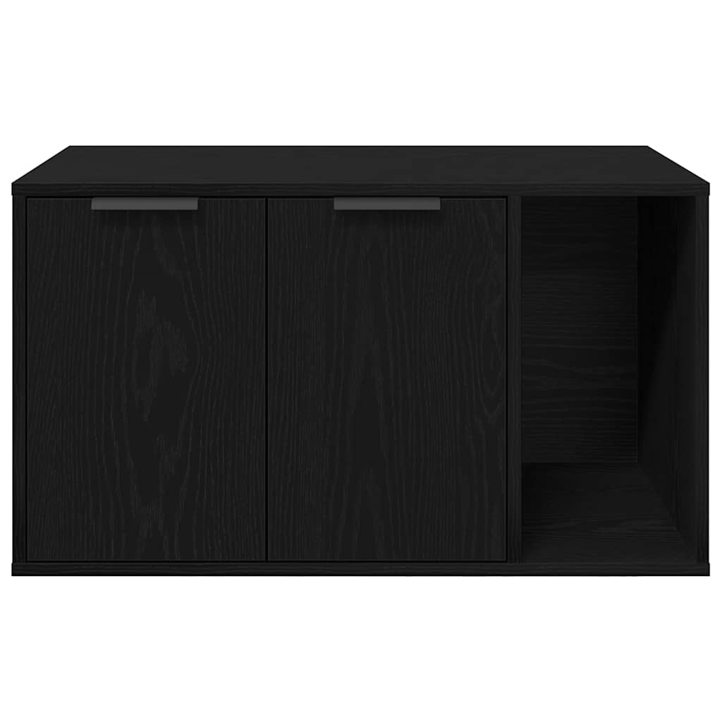 Uzavretý box na stelivo čierny dub 80x50x45 cm kompozitné drevo