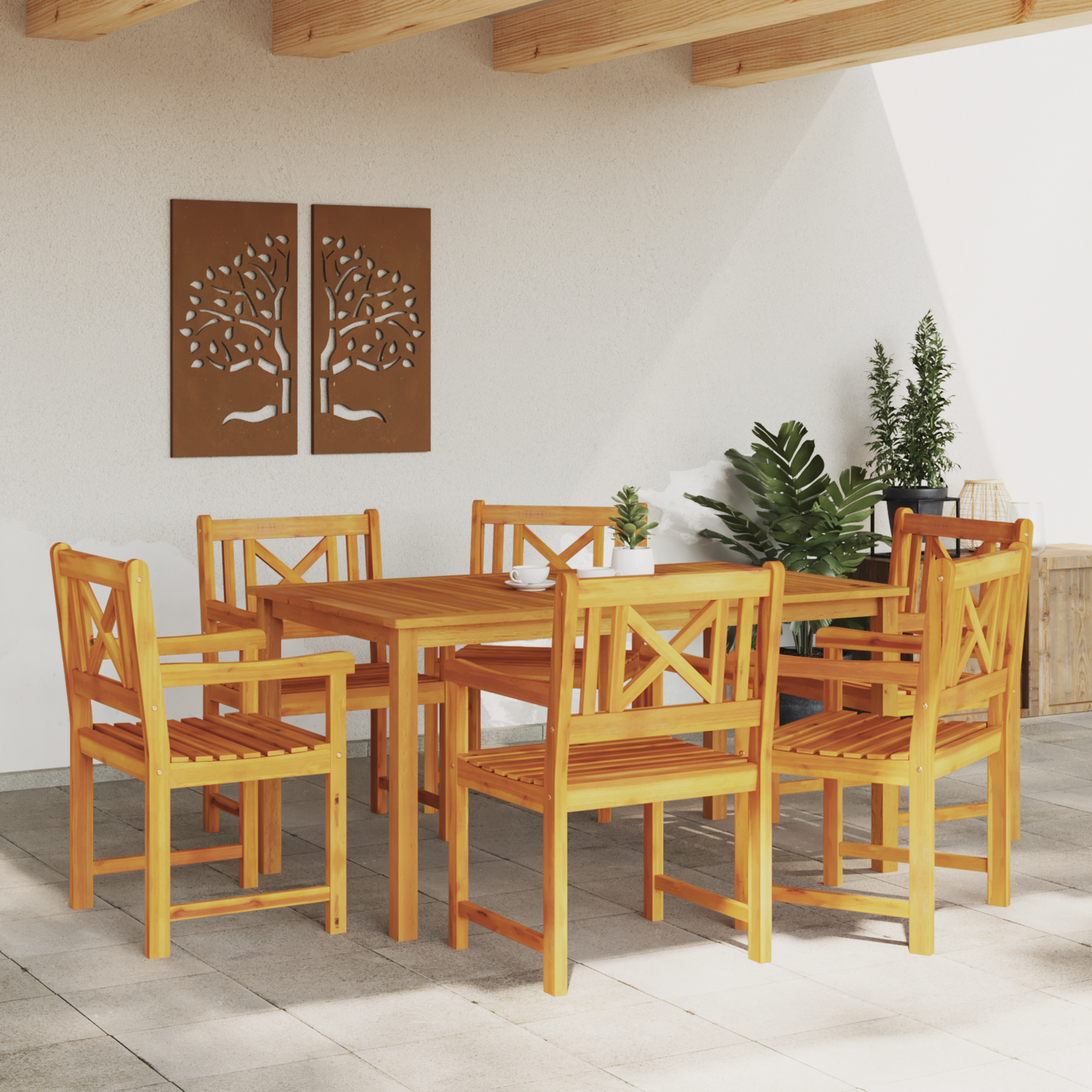 Záhradné kreslá vidaXL 6 ks 56x55.5x90 cm Pevné drevo akácia