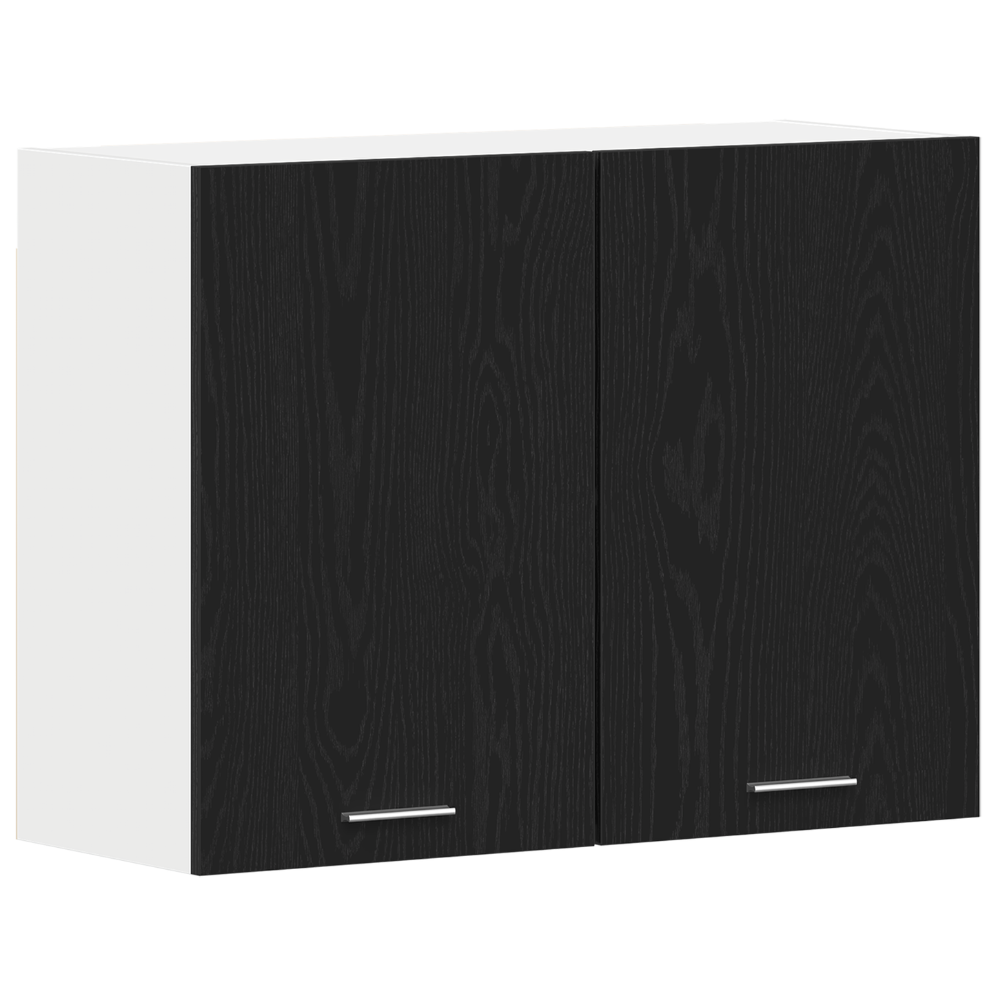 Čierna dubová visiaca skriňa - 80x31x60 cm - Vyrobené z inžinierskeho dreva