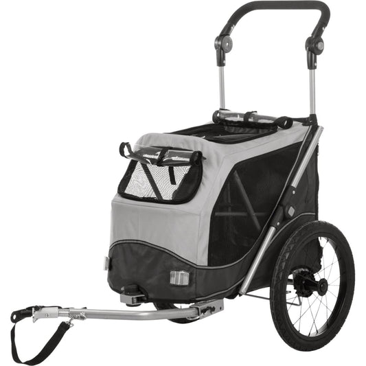 Príves na bicykel pre psa L sivý