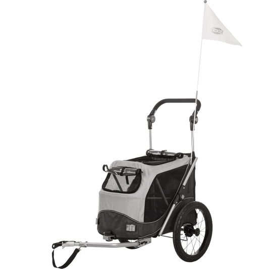 Príves na bicykel pre psa L sivý
