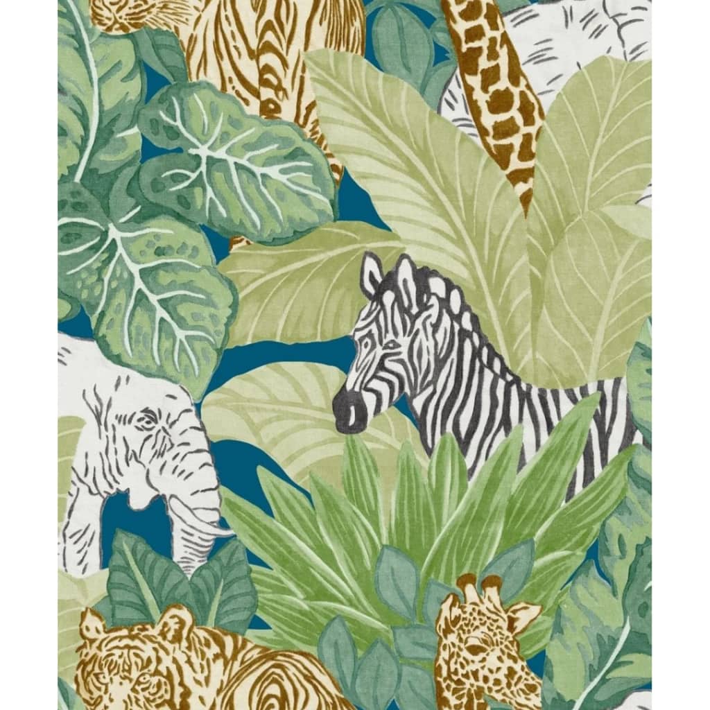 Tapeta Good Vibes Jungle Animals zelená a čierna