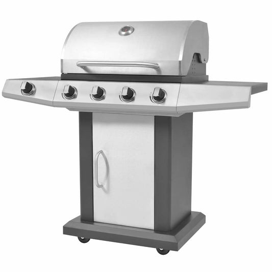 Plynový barbecue gril Strieborná 132 x 61 x 118 cm