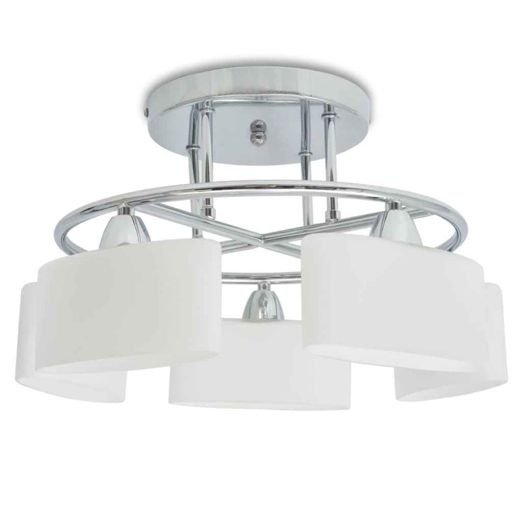 Stropná lampa s elipsovými tienidlami na 5 žiaroviek E14, 200 W