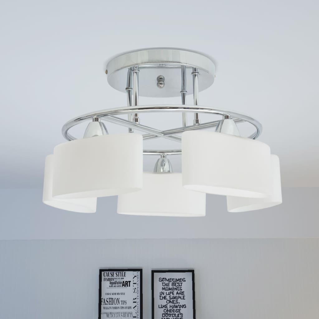 Stropná Lampa S Elipsovými Tienidlami Na 5 Žiaroviek E14, 200 W