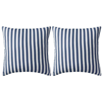 Vankúše do exteriéru 2 ks pruhované 45x45cm tmavomodré