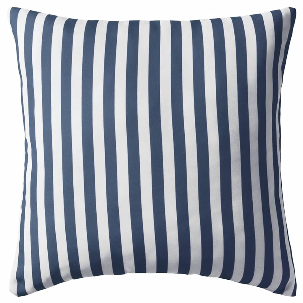 Vankúše do exteriéru 2 ks pruhované 45x45cm tmavomodré