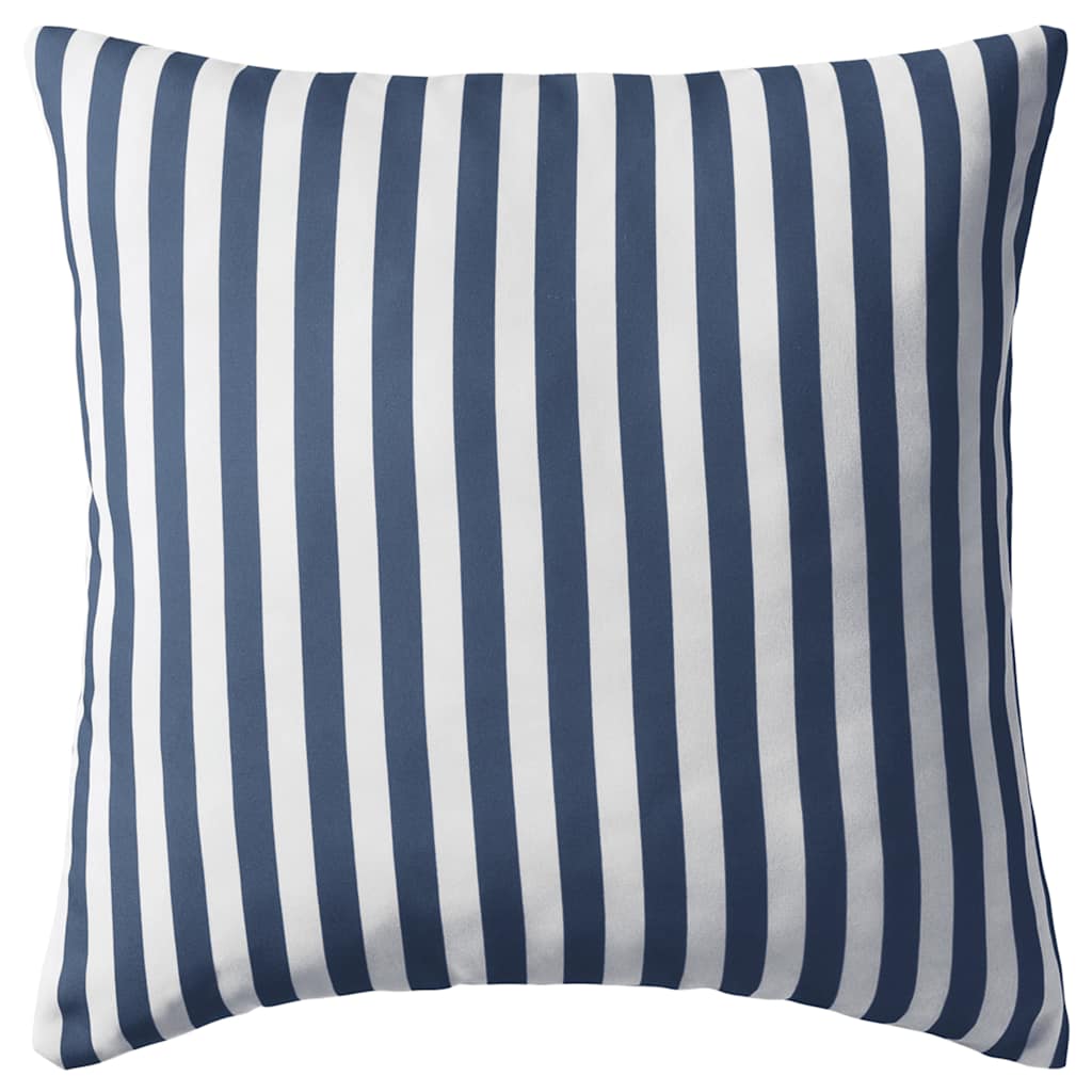 Vankúše do exteriéru 4 ks pruhované 45x45cm tmavomodré