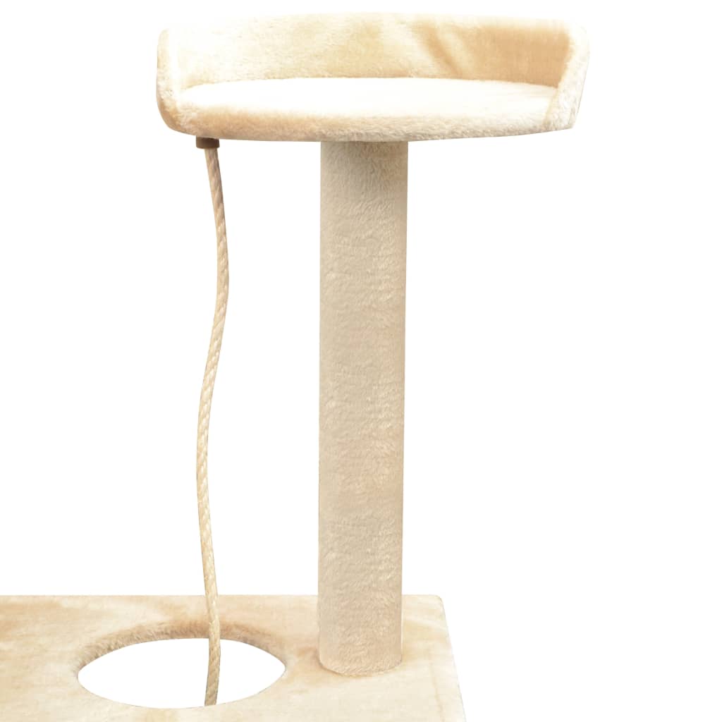 Škrabadlo pre mačky so sisalovými stĺpikmi, 150 cm, béžové