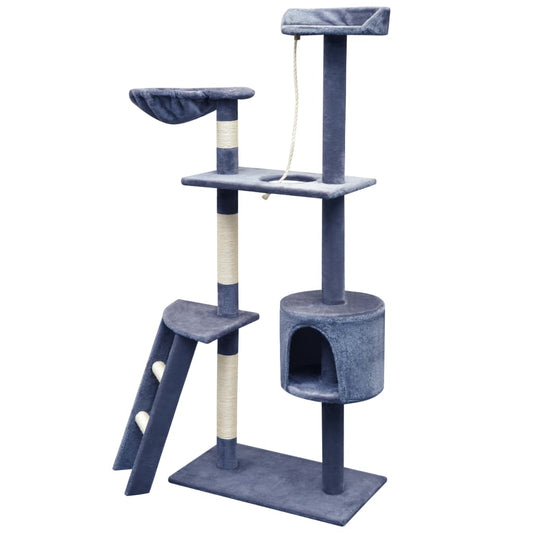 Škrabadlo pre mačky so sisalovými stĺpikmi, 150 cm, tmavomodré