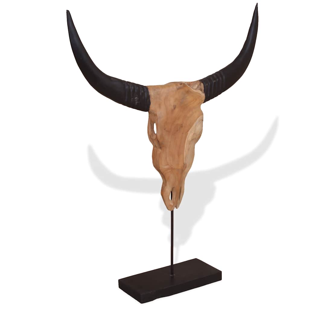 Bull Skull Sculpture Teak 66X15X88 Cm