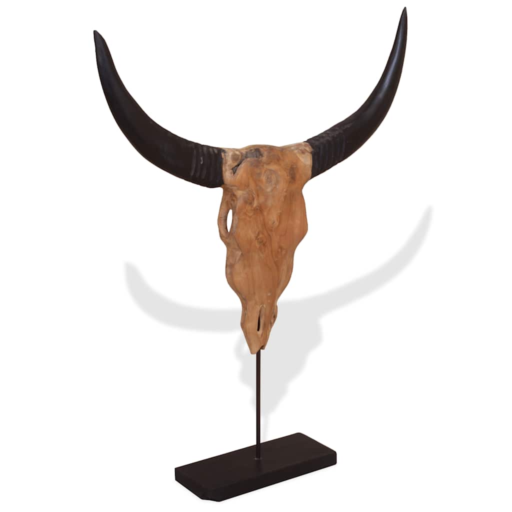 Bull Skull Sculpture Teak 66X15X88 Cm
