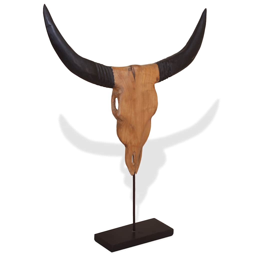 Bull Skull Sculpture Teak 66X15X88 Cm