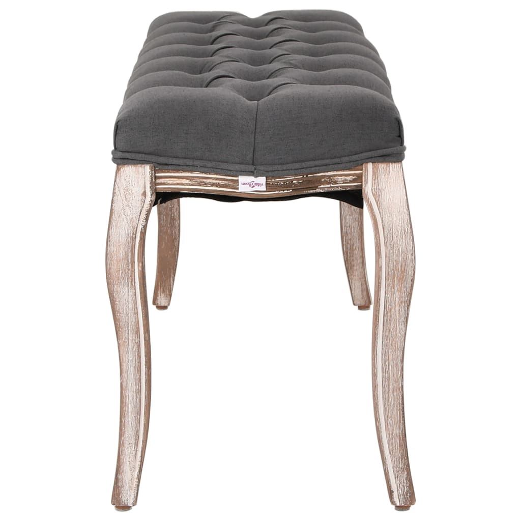 Lavica, Ľan A Drevený Masív 110X38X48 Cm, Tmavosivá