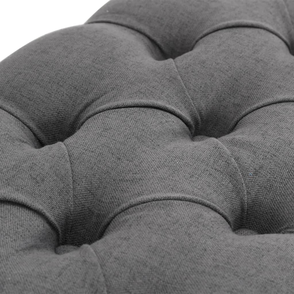 Lavica, Ľan A Drevený Masív 110X38X48 Cm, Tmavosivá