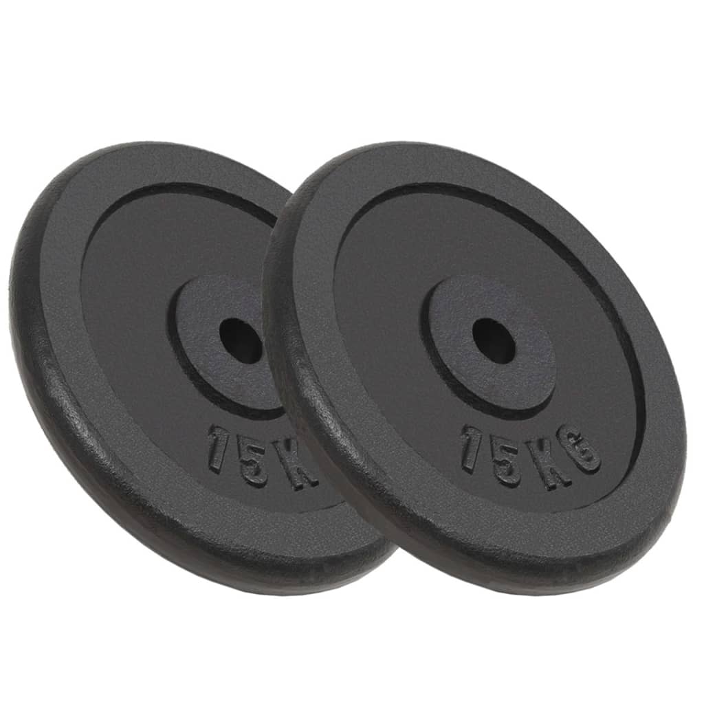 Závažia na činky 2 ks, 2x15 kg, liatina