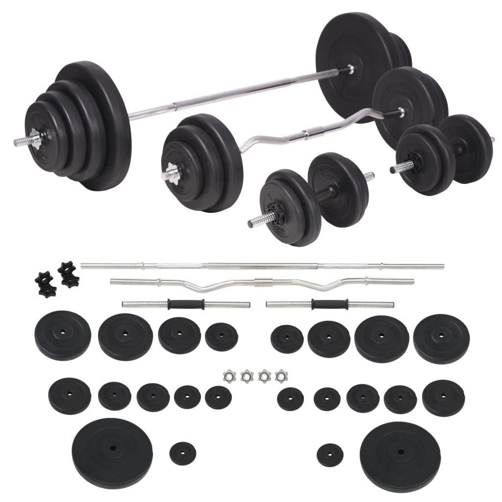 Súprava závaží a tyčí barbell a dumbbell, 120 kg