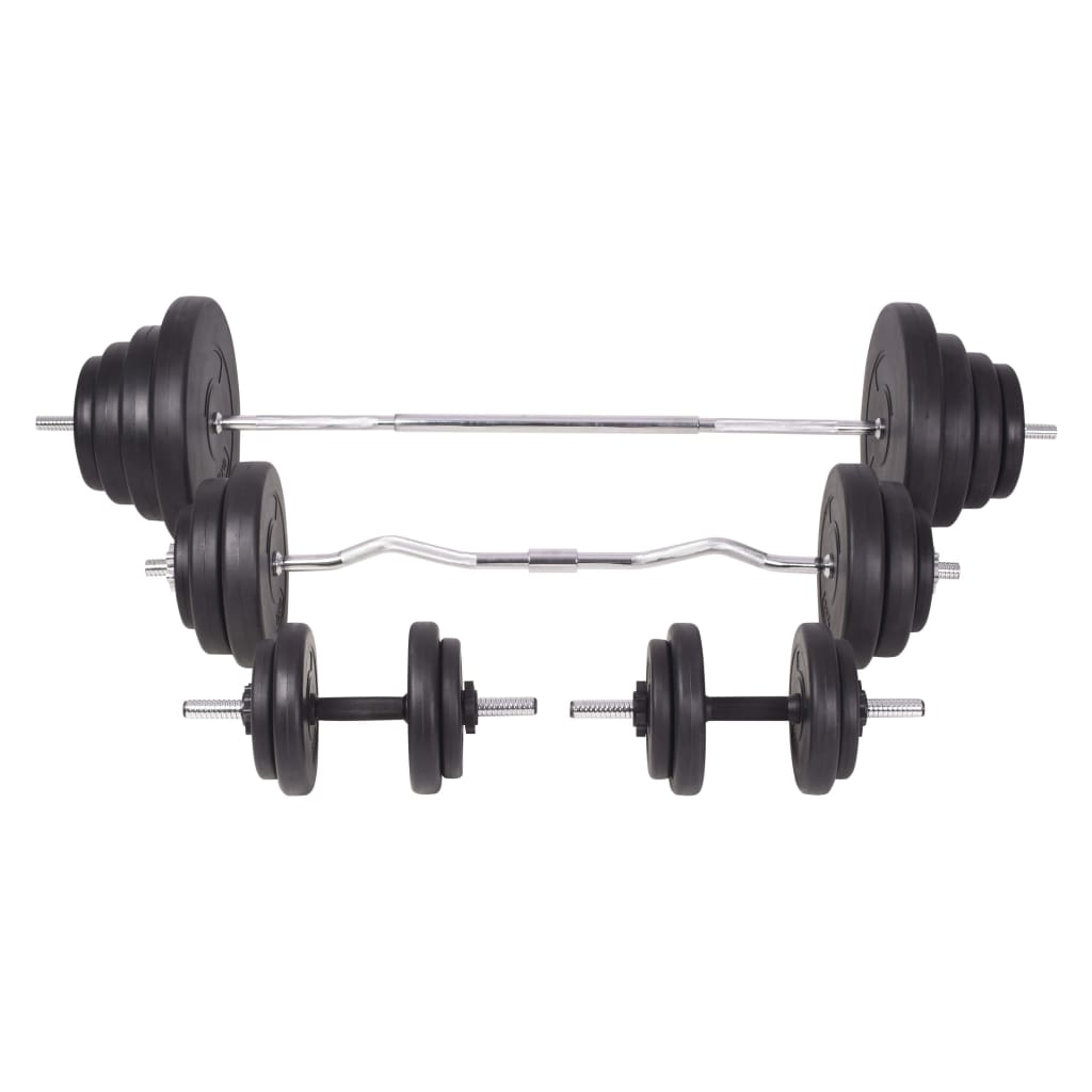 Súprava závaží a tyčí barbell a dumbbell, 120 kg