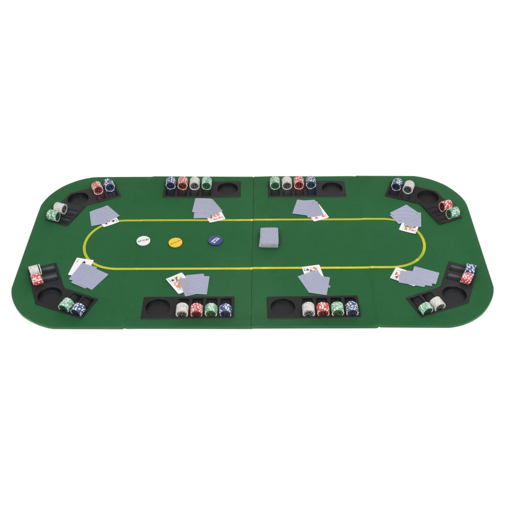 Skladacia podložka na poker pre 8 hráčov, obdĺžnik, zelená