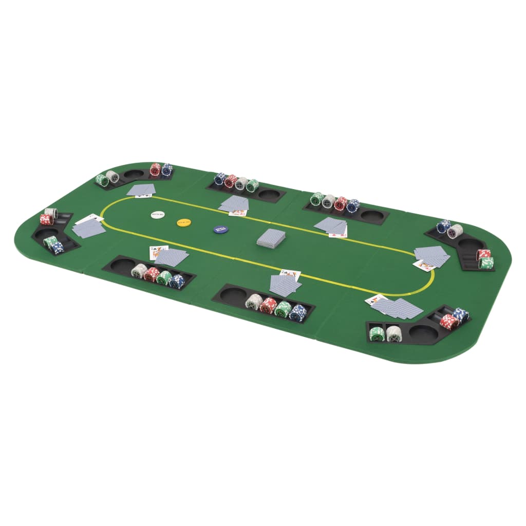 Skladacia podložka na poker pre 8 hráčov, obdĺžnik, zelená