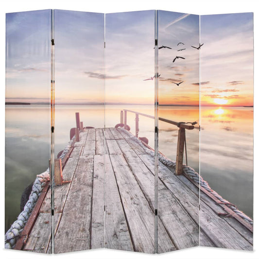 Skladací paraván 200x170 cm, potlač s jazerom