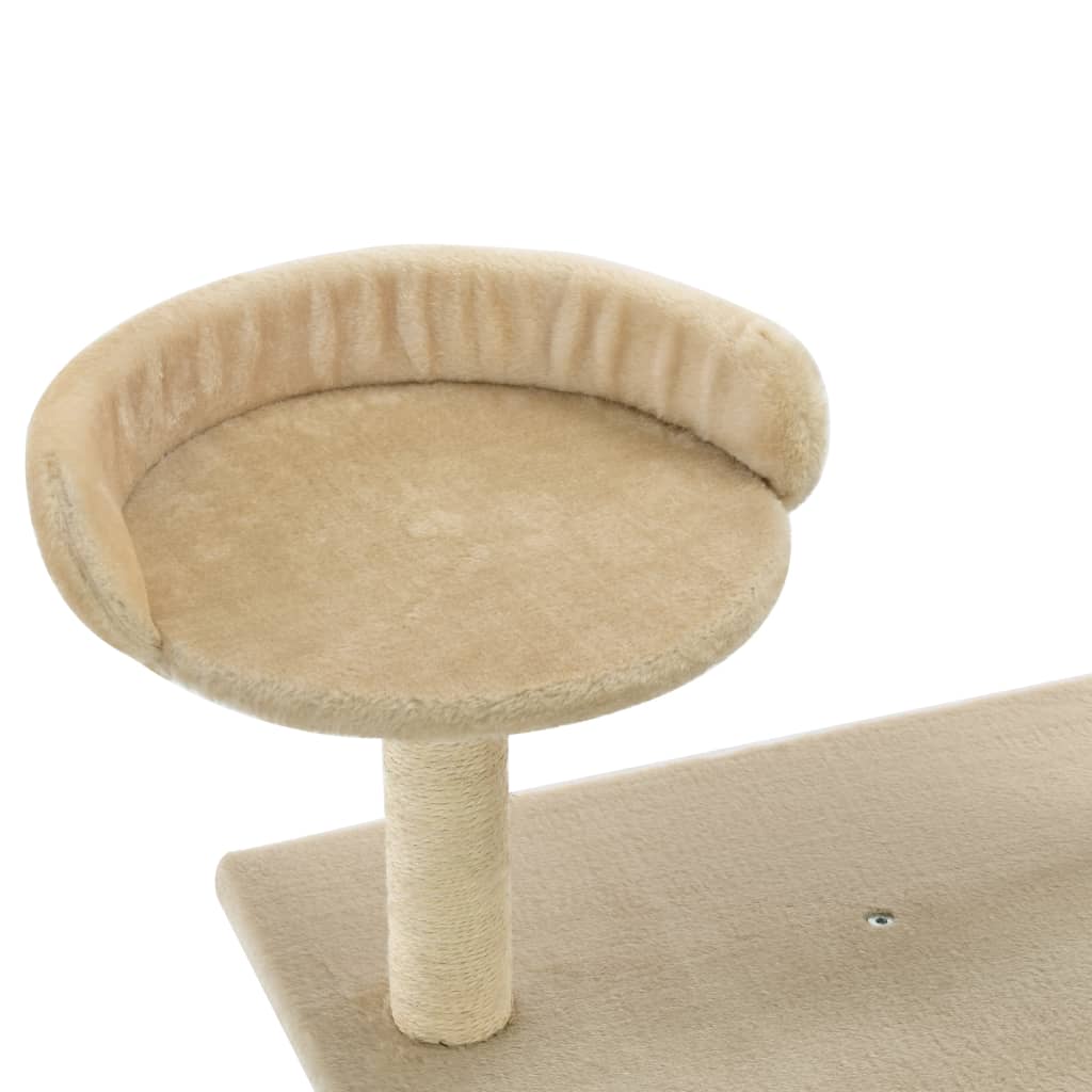 Škrabadlo pre mačky so sisalovými stĺpikmi 95 cm, béžové
