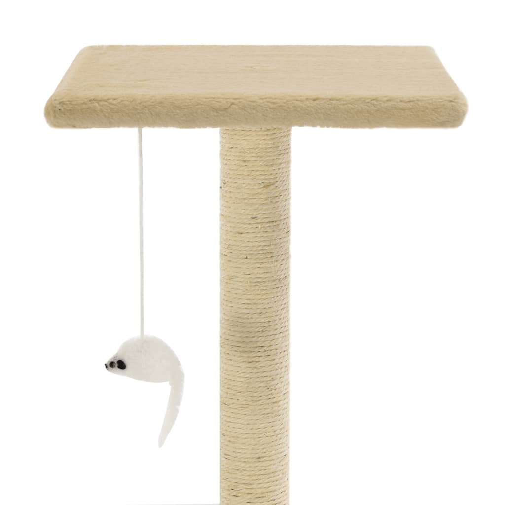 Škrabadlo pre mačky so sisalovými stĺpikmi 95 cm, béžové