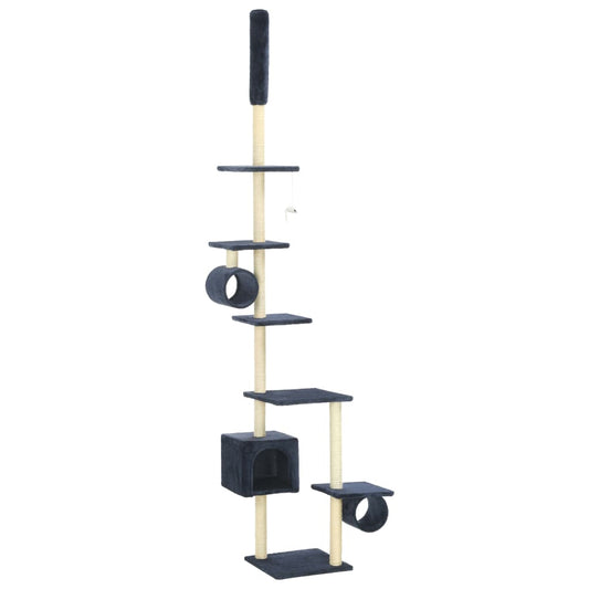 Škrabadlo pre mačky so sisalovými stĺpikmi 260 cm, tmavomodré