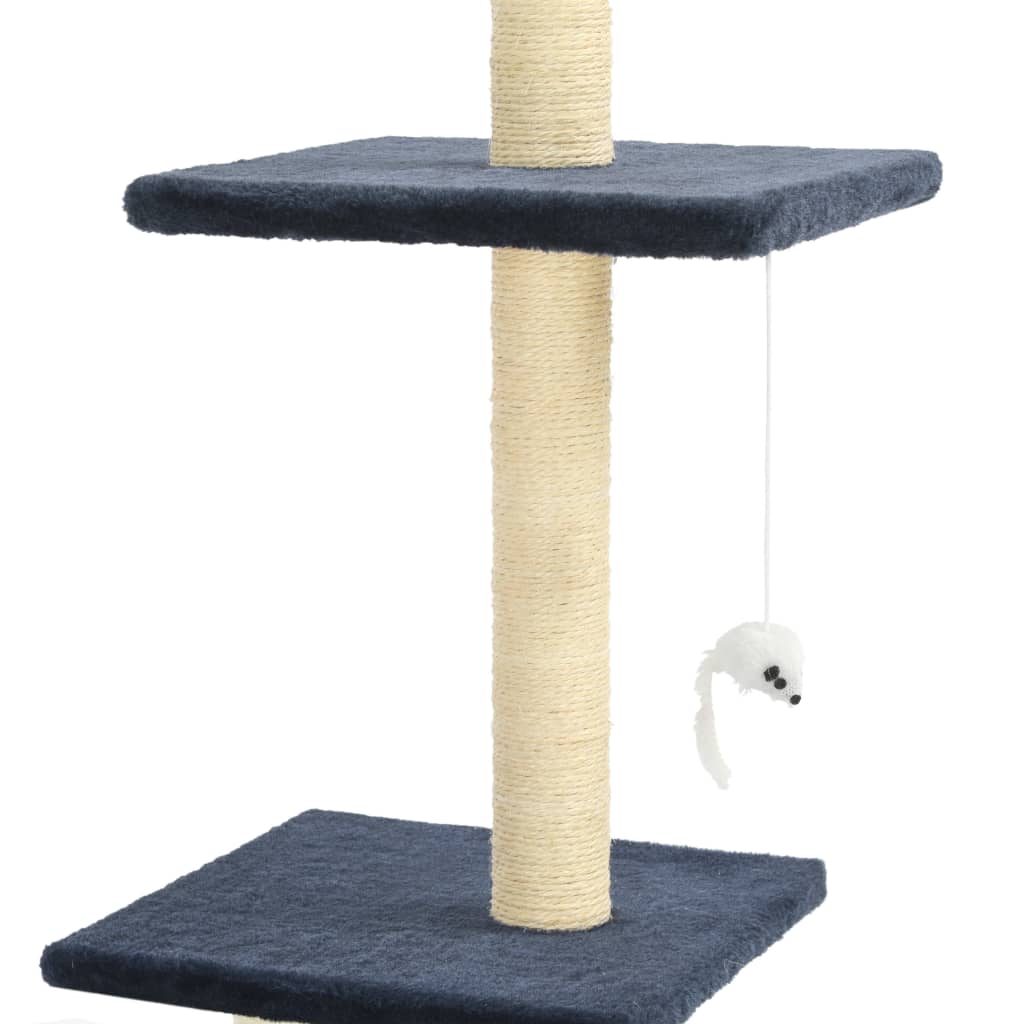 Škrabadlo pre mačky so sisalovými stĺpikmi 260 cm, tmavomodré