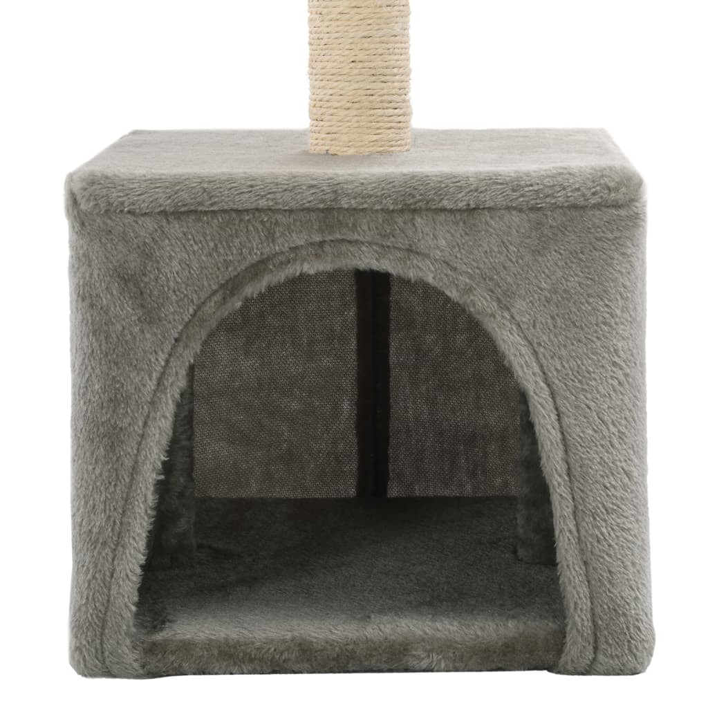 Škrabadlo pre mačky, sisalový stĺpik 55 cm, sivé