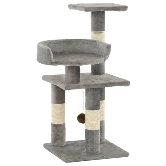 Škrabadlo pre mačky so sisalovými stĺpikmi 65 cm sivé
