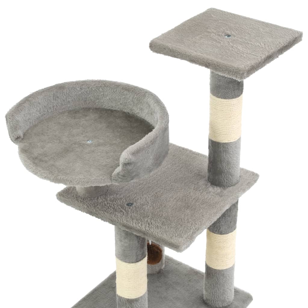 Škrabadlo pre mačky so sisalovými stĺpikmi 65 cm sivé