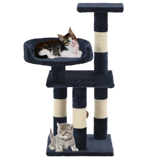 Škrabadlo pre mačky so sisalovými stĺpikmi 65 cm modré
