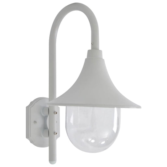 Záhradná nástenná lampa E27 42 cm hliníková biela