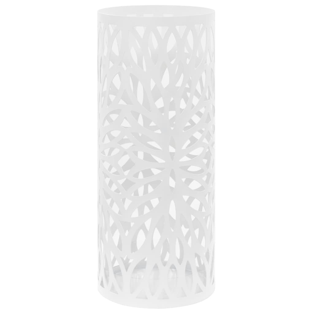 Biely Hranatý Oceľový Stojan Na Dáždniky A Vychádzkové Palice 48,5 Cm